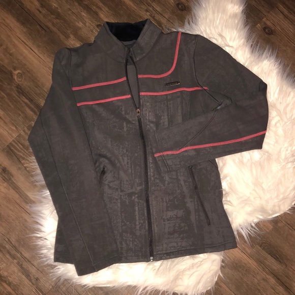 Under Armour Tops - WOMEN’S UNDER ARMOUR ZIP JACKET GREY PINK MEDIUM